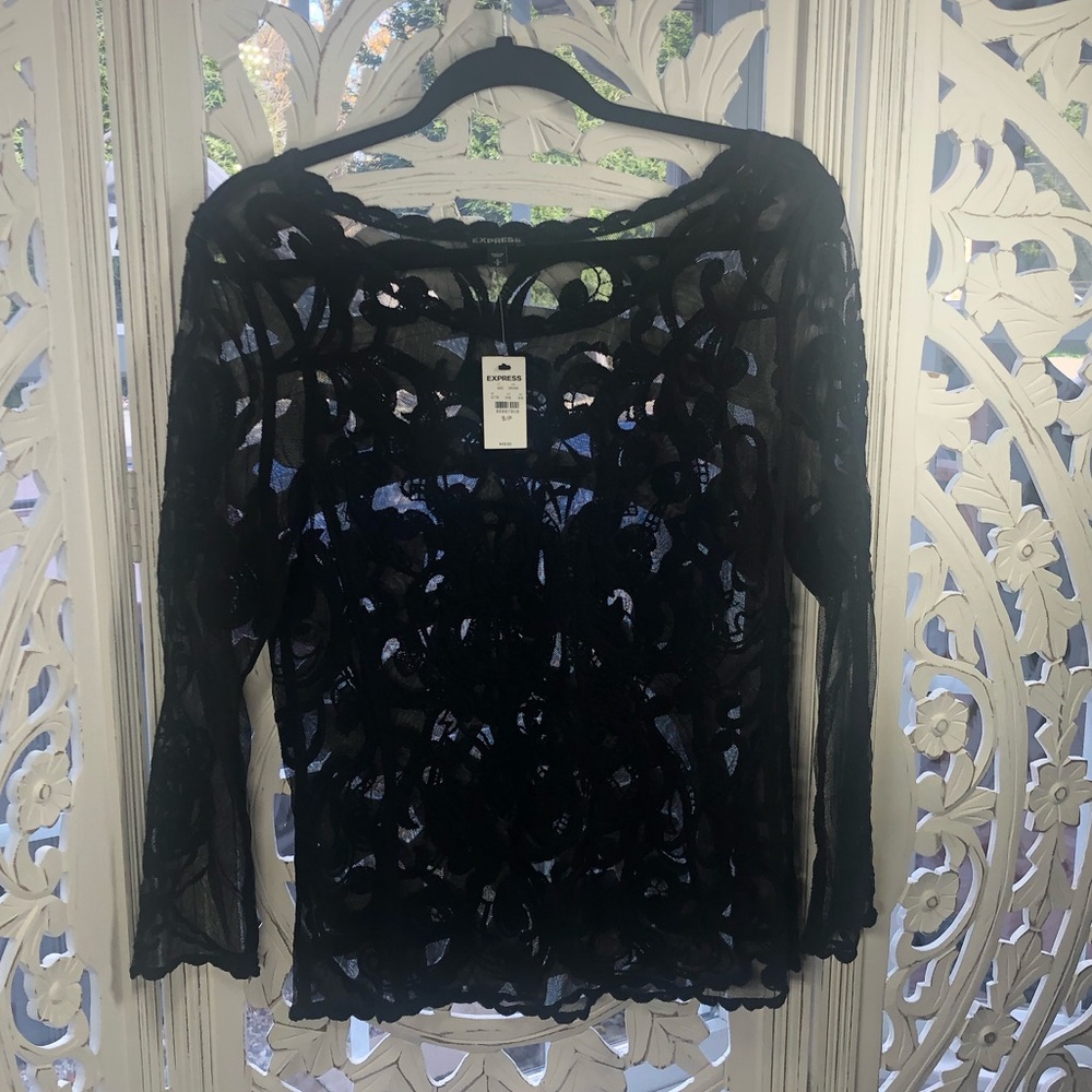 EXPRESS Black lace top - NWT